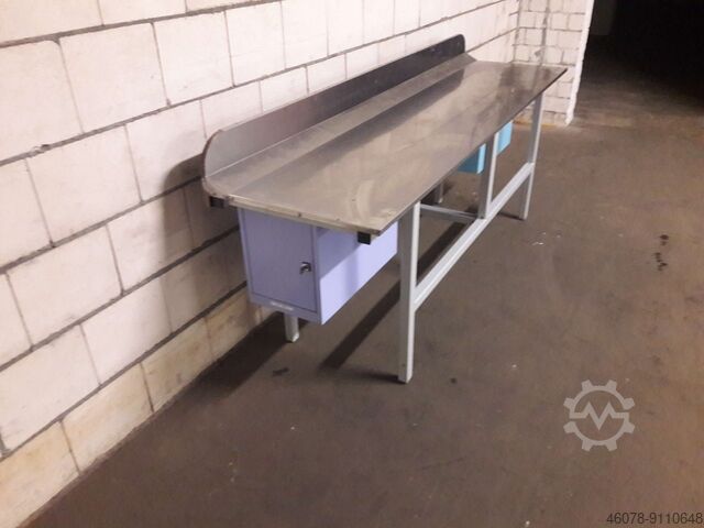 Work table with stainless steel top Unbekannt Arbeitstisch Packtisch Werkbank