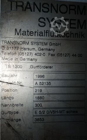 Belt conveyor Transnorm 1880-400-300 TS 1200