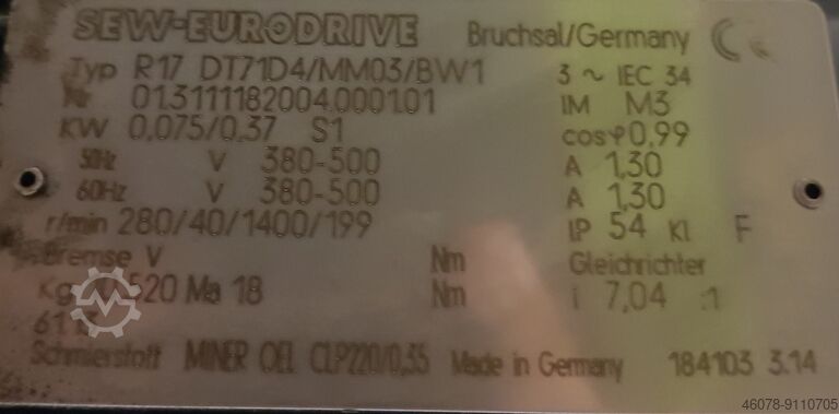 Lippert Belt Conveyor Folding Belt Switch track... Lippert GF 1360-750-600