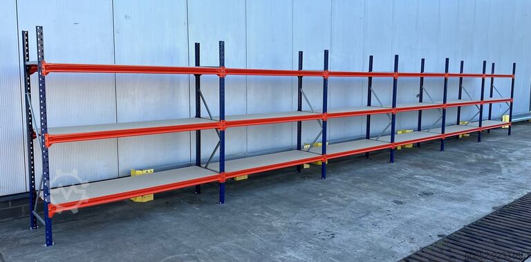 Wide span storage rack ca. 11,46 lfm. Weitspannregale H: 200 cm T: 60 cm , 400 kg Fachlast , 3 Ebenen