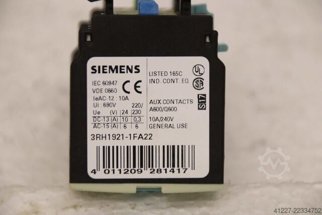 Hilfsschalterblock Siemens 3RH1921-1FA22  3ZX1012-0RT02-1AA1