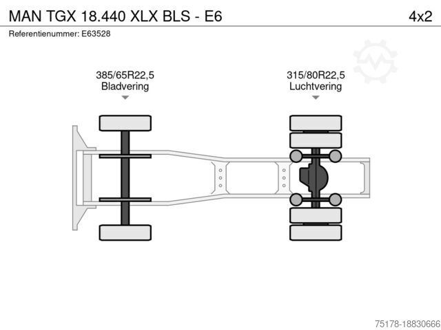 Standard tractor MAN TGX 18.440 XLX BLS - E6