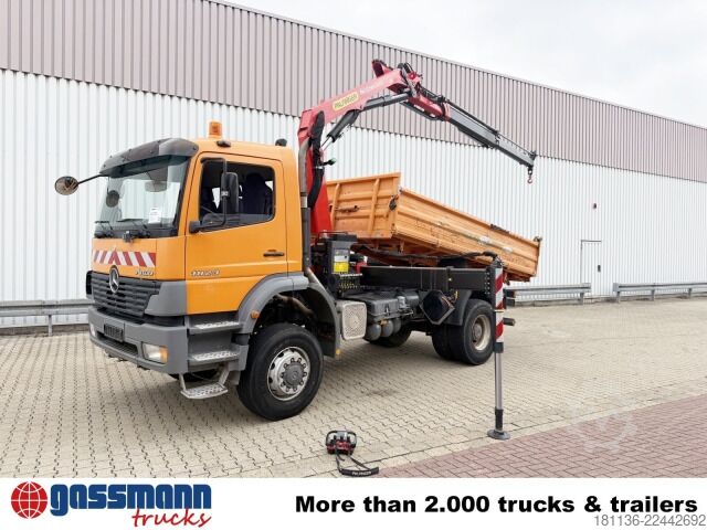 Tipper truck Mercedes-Benz Atego 1823 AK 4x4, Kran Palfinger PK12.501, Bj.