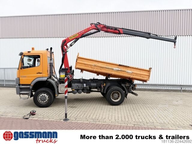 Tipper truck Mercedes-Benz Atego 1823 AK 4x4, Kran Palfinger PK12.501, Bj.