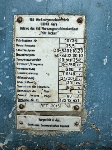 Floor boring machine WMW BFP 130/5