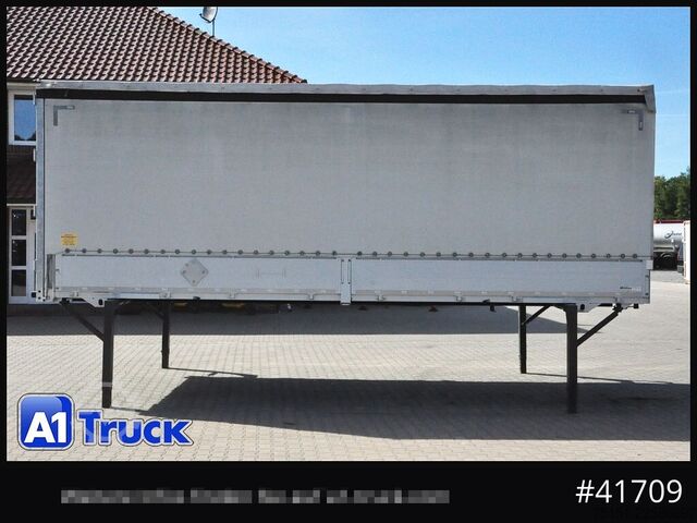 Swap body with flatbed & tarp ACKERMANN 7.45, Bordwand + Schiebeplane, RSAB, Eisfrei
