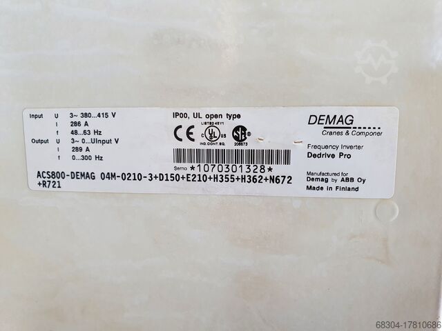 DEMAG / ABB frequency inverters DEMAG / ABB ACS800 04M-0140 / 04M-0210