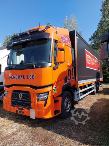 Truck with flatbed and tarpaulin Renault T