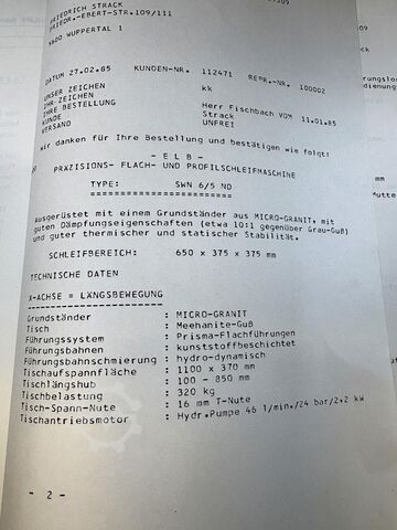 Flachschleifmaschine ELB-Schliff SWN 6/ND