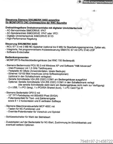 CNC turning and milling center Monforts RNC 600 MultiTurn