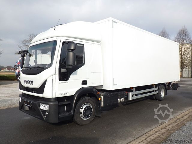 Box truck IVECO ML 140 E 28 P L-Fhs./Koffer 7,25m/LBW/AHK/40tkm