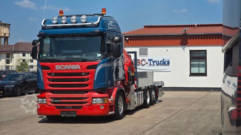 LKW mit Pritsche (offen) SCANIA R 490 * RETARDER * FASSI 14 M * LENK/LIFTACHSE *