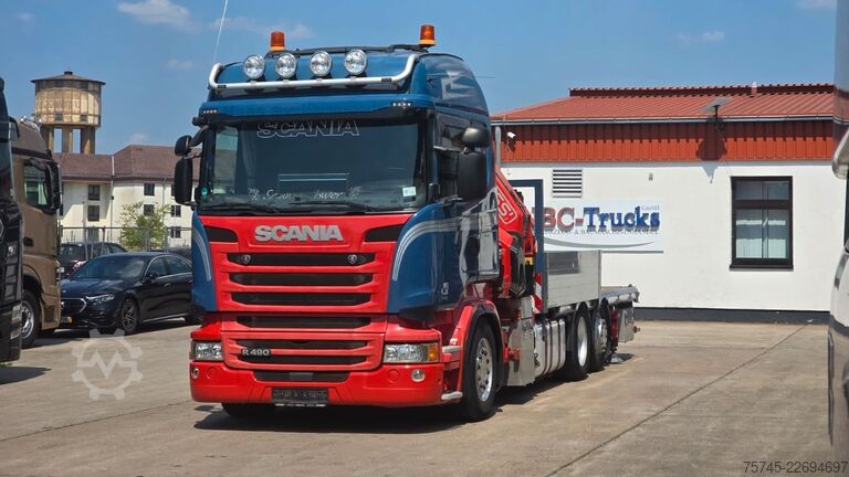 LKW mit Pritsche (offen) SCANIA R 490 * RETARDER * FASSI 14 M * LENK/LIFTACHSE *