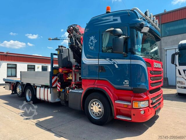 LKW mit Pritsche (offen) SCANIA R 490 * RETARDER * FASSI 14 M * LENK/LIFTACHSE *