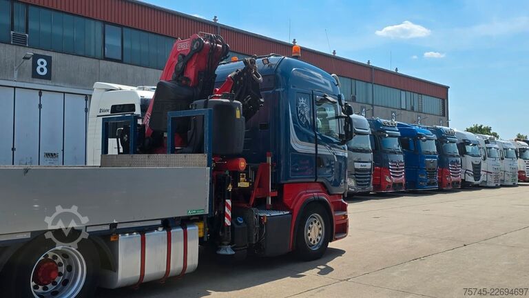 LKW mit Pritsche (offen) SCANIA R 490 * RETARDER * FASSI 14 M * LENK/LIFTACHSE *
