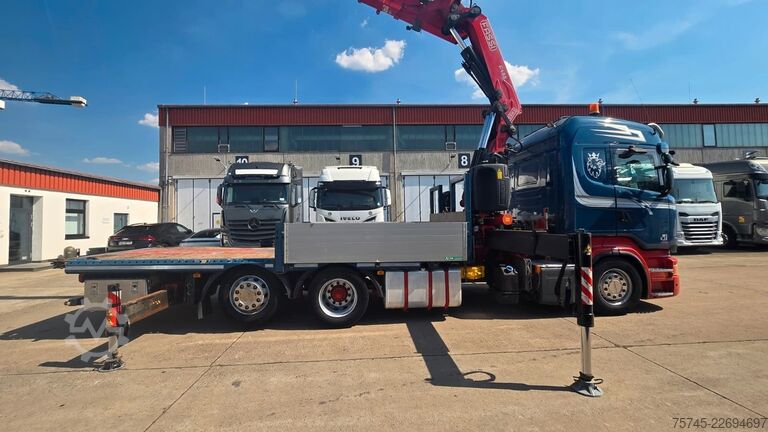 LKW mit Pritsche (offen) SCANIA R 490 * RETARDER * FASSI 14 M * LENK/LIFTACHSE *