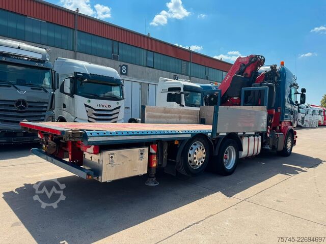 LKW mit Pritsche (offen) SCANIA R 490 * RETARDER * FASSI 14 M * LENK/LIFTACHSE *