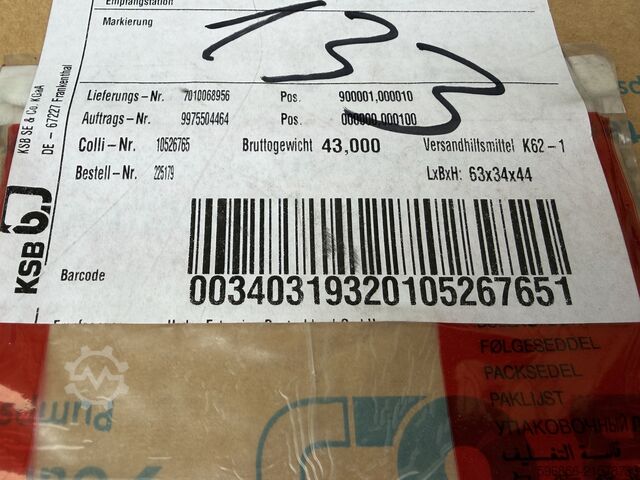 KSB ETANORM SYT ETNY065-040-200 NEU 2024, 25, 6 m³/h, 46 m KSB ETANORM SYT ETNY065-040-200 NOWA 2024 25 6 m3 h 46 m KSB ETANORM SYT ETNY065-040-200 NOWA 2024 25 6 m3 h 46 m