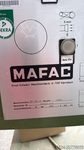 Bandschleifmaschine MAFAC / Schwarz Maschinenfabrik NT 200 H