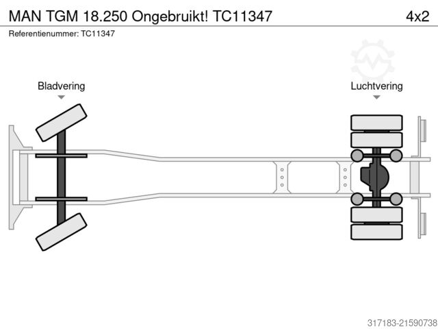 Fahrgestell mit Fahrerhaus MAN TGM 18.250 Ongebruikt!