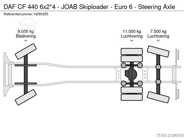 Portal arm system DAF CF 440 6x2*4 - JOAB Skiploader - Euro 6 - Steer...
