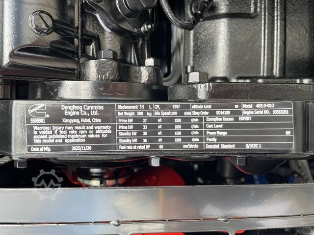 Aggregat Cummins 4B3.9-G12 - 33 kVA Generator - DPX-19830.1