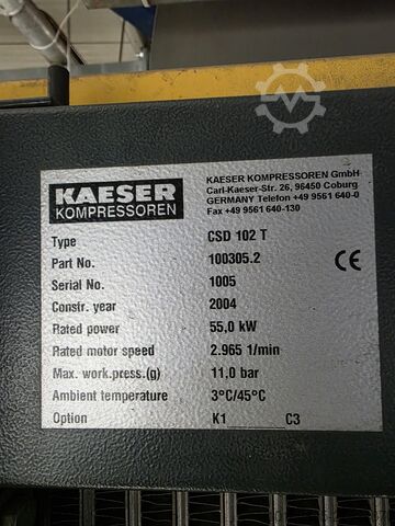 Screw compressor Kaeser CSD 102 T