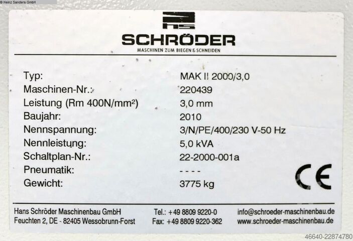 Folding Machine Schröder MAK II / 2000 x 3.0