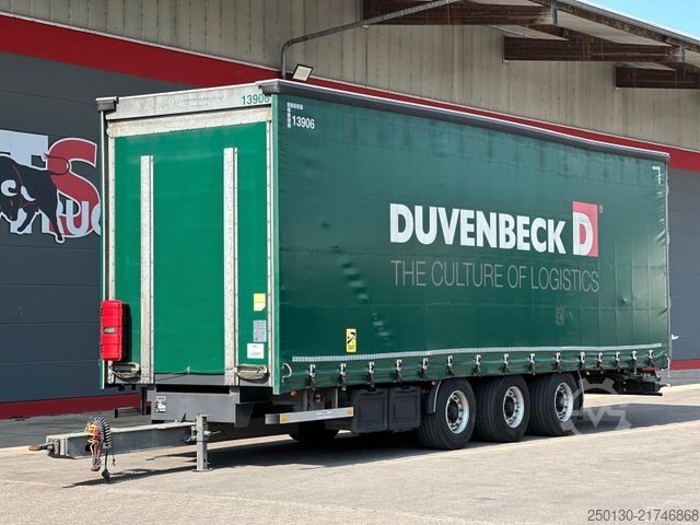 Open trailer with tarp H&W HWZPS24 TRIDEM Curtainsider AH MEGA 70m³