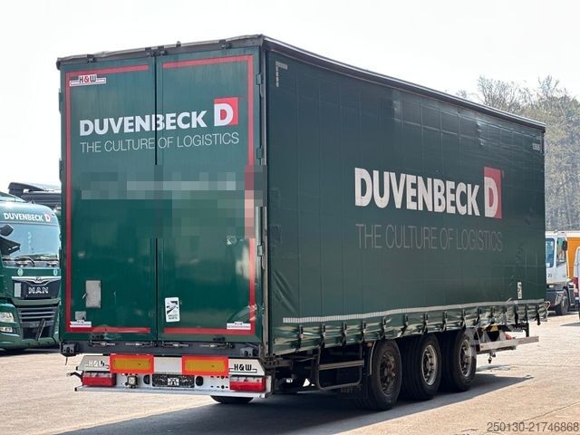 Open trailer with tarp H&W HWZPS24 TRIDEM Curtainsider AH MEGA 70m³