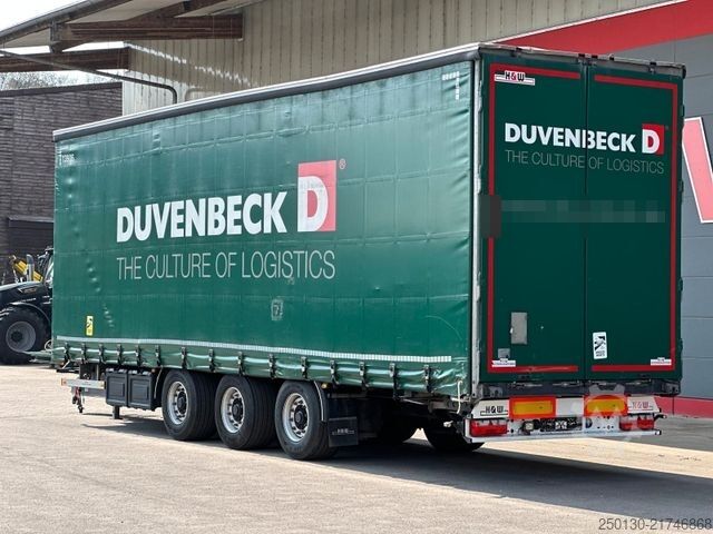 Open trailer with tarp H&W HWZPS24 TRIDEM Curtainsider AH MEGA 70m³