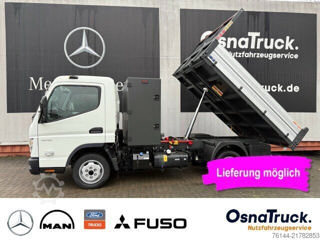 Transporter mit Kipper MITSUBISHI 3C15 AMT Hinterkipper+Box Automat.,Klima,AHK3,5t
