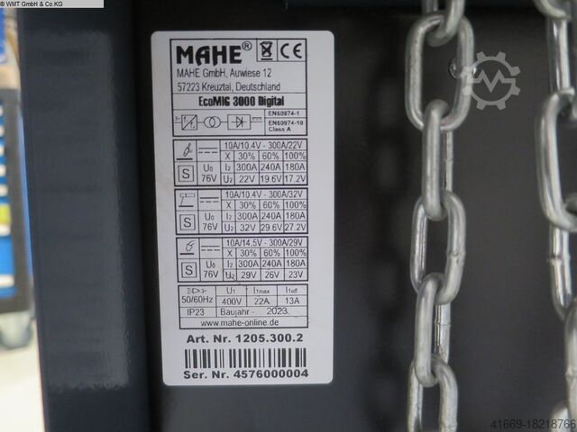 Schweißanlage MAHE Eci Mig 3000