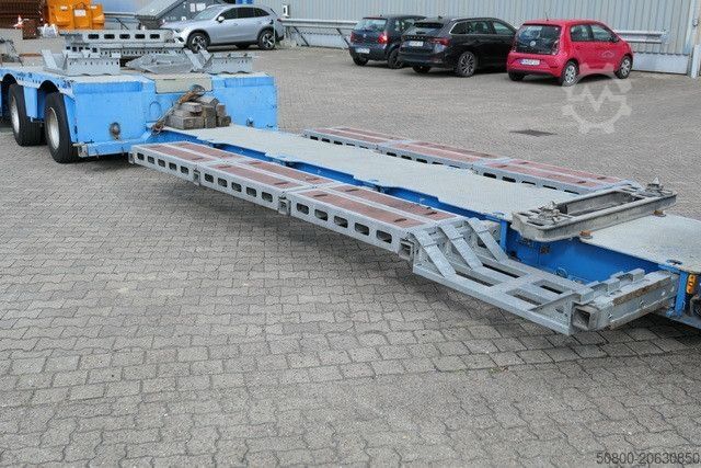 Low loader semitrailer MEUSBURGER MPG 2, ausziehbar, verbreiterbar, Radmulden, BPW
