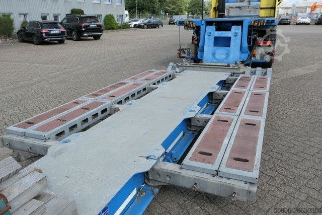 Low loader semitrailer MEUSBURGER MPG 2, ausziehbar, verbreiterbar, Radmulden, BPW