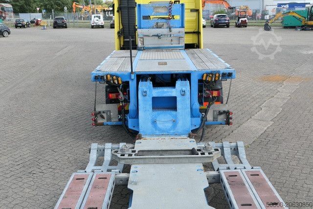 Low loader semitrailer MEUSBURGER MPG 2, ausziehbar, verbreiterbar, Radmulden, BPW
