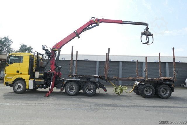 Logging truck MAN 26.540 TGX 6x4, Kombizug, Huttner LNZK 20