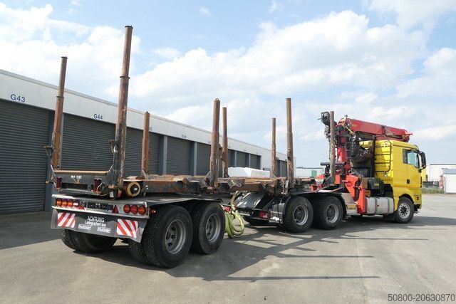 Logging truck MAN 26.540 TGX 6x4, Kombizug, Huttner LNZK 20