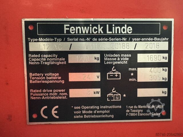 L 12 AC (1170) - Tilting Forks * DEMO !! LINDE L 12 AC ( 1170 ) - Tilting Forks * DEMO !!