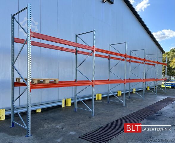Heavy-duty shelf ca. 14 lfm. Palettenregale H: 350cm Fachlast: 3000 kg , 45 Palettenplätze