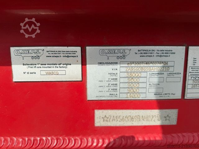 Silo semitrailer O.ME.P.S. o ADR 3 Achs 60.000 Liter