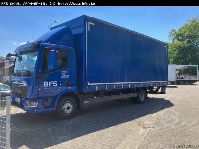Flatbed truck with tarp MAN TGL (TG3) 12.250 4x2 BL CH Plane, Walther, LBW