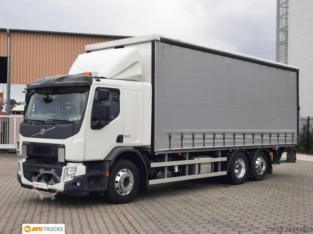 Flatbed truck with tarp VOLVO FE 350 6X2 Schiebeplane Edscha Lenkachse