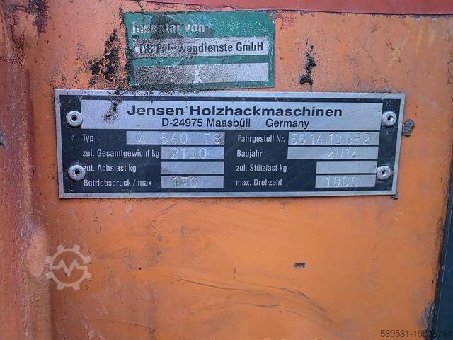 Wood shredder, wood chipper, wood chopper Jensen Först Bandit Schliesing Laski A540 DiXL V-2203 Spider Niveau