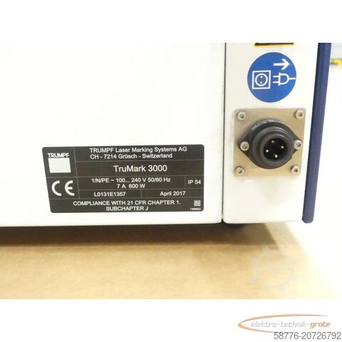 Komponente  Trumpf Laser TruMark 3000 Beschriftungslaser-Steuerung SN:L0131E1357