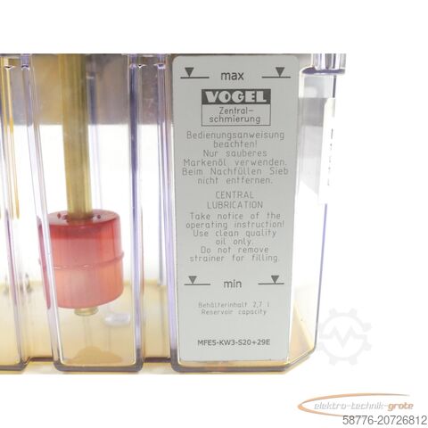 Component Vogel MFE5-KW3-S20+29E Zentralschmierung - ! -