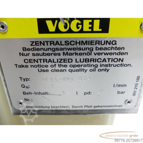 Component Vogel MFE5-KW6-S24 Zentralschmierung / Schmierstoffsystem