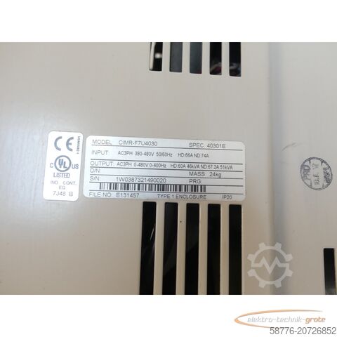 Component Yaskawa CIMR-F7U4030 SN:1W0387321490020 generalüberholt mit 24 Monaten Gewährleistung! -