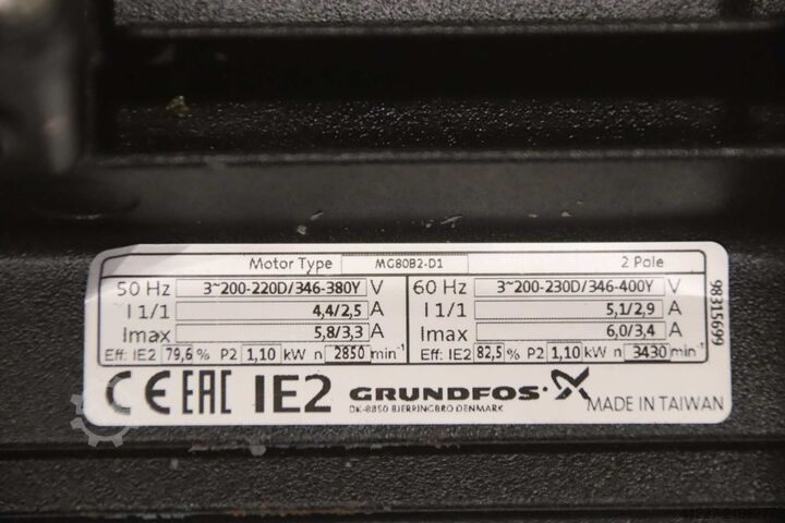 Cooling water pump centrifugal pump 1.1 kW Grundfos MTH4-40/4 A-W-A-AUUV