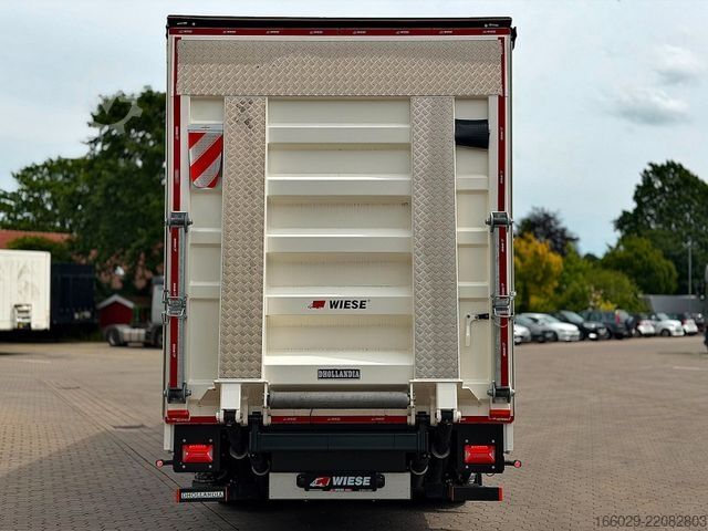 Flatbed truck with tarp MAN TGX 26.440 6x2 mit Schwerlast-Ladebordwand Rampe